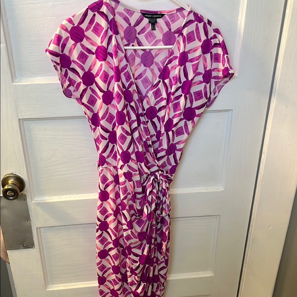 Maggy London Pink and Purple Geometric Dress